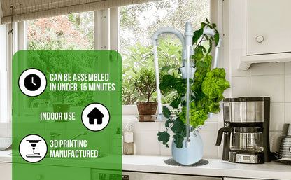 The Hydro Tower Hydroponic Tower with Integrated Lighting and Watering Systems | Simple Setup | Easy Upkeep | Fast Growth | (CT2 Model)