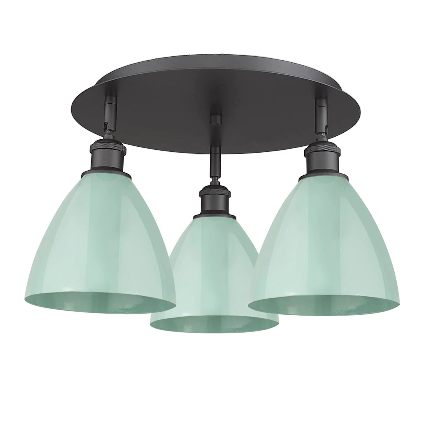 516-3C-AB-MBD-75-BL-Innovations Lighting-Ballston Dome - 3 Light Flush Mount In Industrial Style-10 Inches Tall and 19.25 Inches Wide-Antique Brass