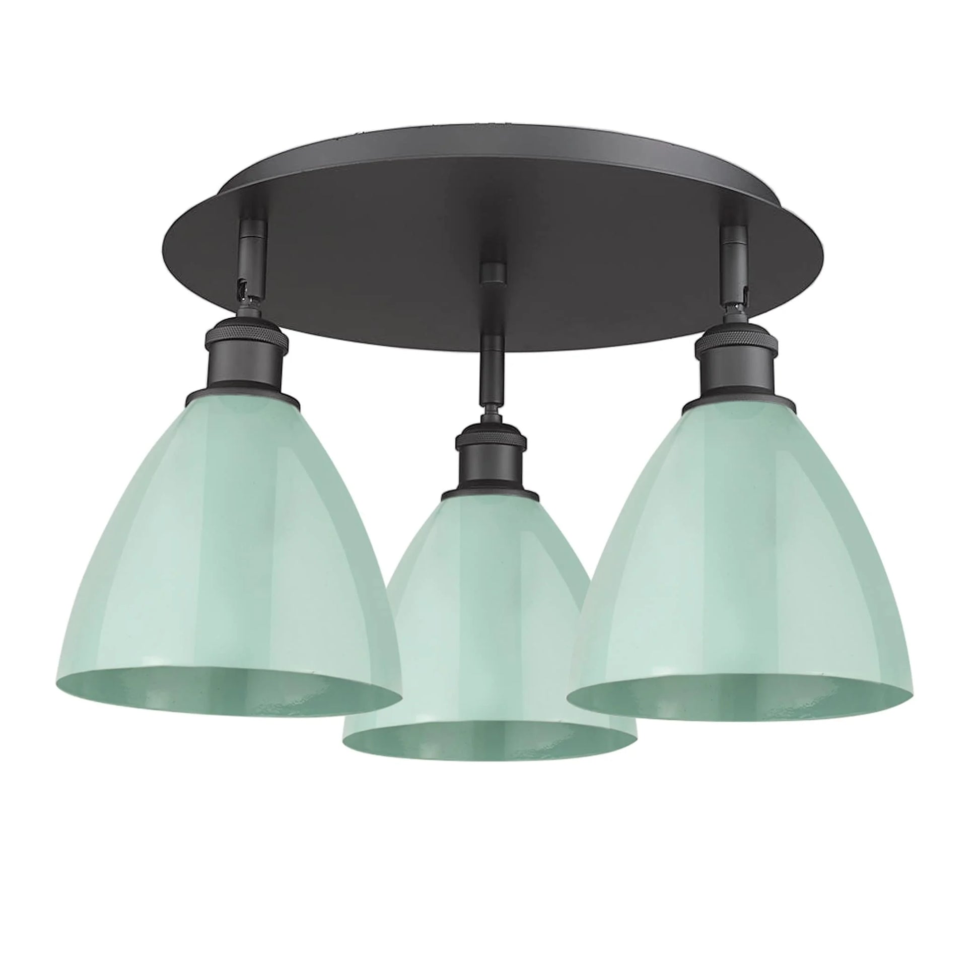 516-3C-AB-MBD-75-BL-Innovations Lighting-Ballston Dome - 3 Light Flush Mount In Industrial Style-10 Inches Tall and 19.25 Inches Wide-Antique Brass