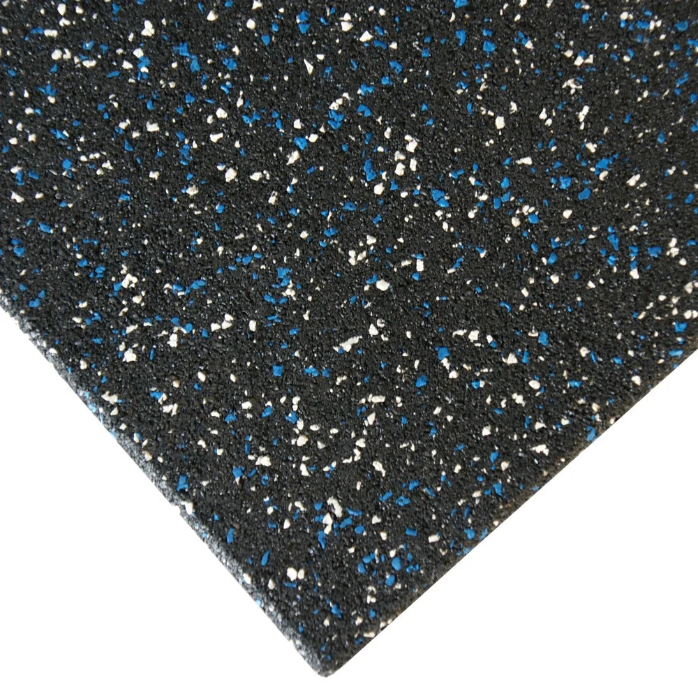 Rubber-Cal "Eco-Safety" Interlocking Playground Tiles - 3 x 19.5 x 19.5 Inch - 40 Pack - 111 Square Feet Coverage - Blue/White Speckled