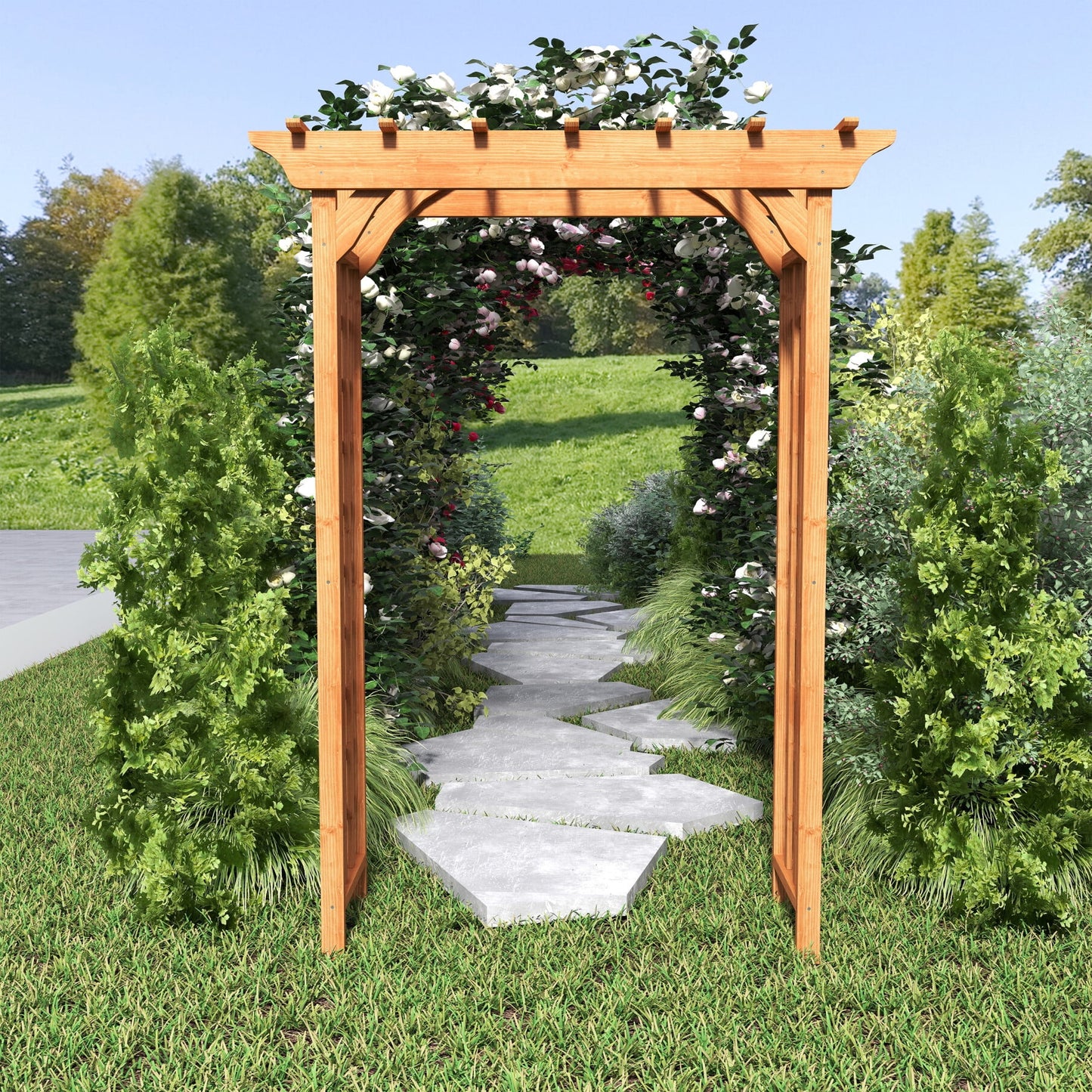 Sturdy Wooden Wedding Arch with Plant Climbing Trellis & Christmas Decor Pergola for Garden Backyard Events Durable Outdoor Arbor