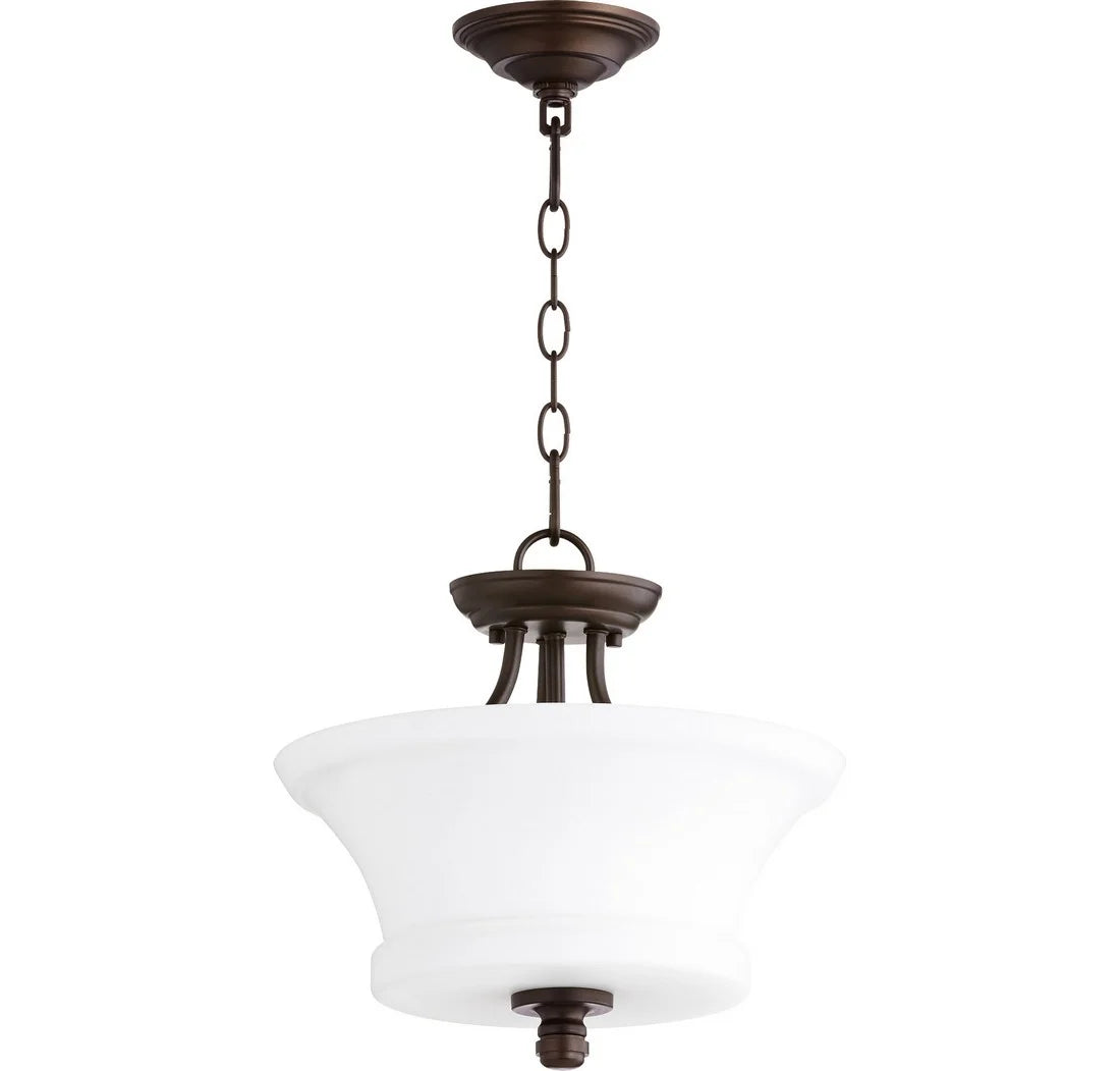 2922-13-86-Quorum Lighting-Rossington - 2 Light Dual Mount Pendant in Quorum Home Collection style - 13 inches wide by 13.5 inches high-Oiled Bronze