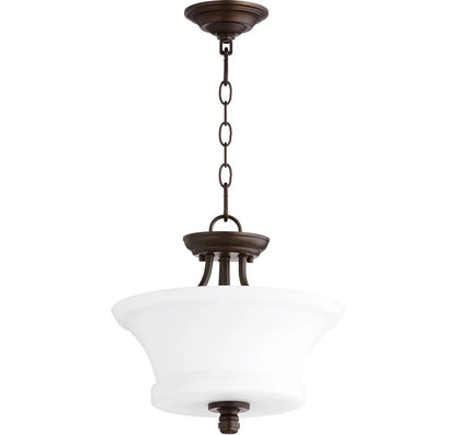 2922-13-86-Quorum Lighting-Rossington - 2 Light Dual Mount Pendant in Quorum Home Collection style - 13 inches wide by 13.5 inches high-Oiled Bronze