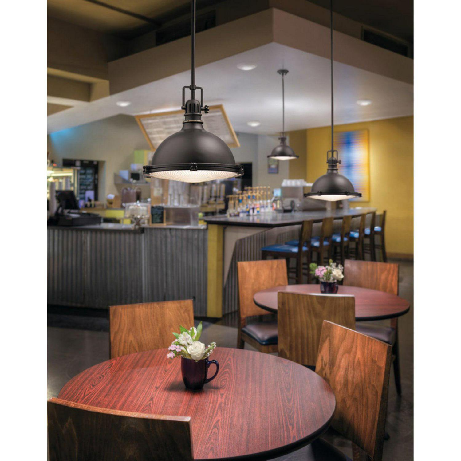 2666PN-Kichler Lighting-1 light Pendant - with Vintage Industrial inspirations - 12 inches tall by 13.25 inches wide-Polished Nickel Finish