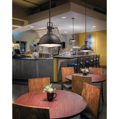 2666PN-Kichler Lighting-1 light Pendant - with Vintage Industrial inspirations - 12 inches tall by 13.25 inches wide-Polished Nickel Finish