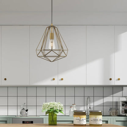 41324-69-Livex Lighting-Knox - 1 Light Pendant In Geometric Style-18 Inches Tall and 12.25 Inches Wide-Shiny White Finish -Traditional Installation