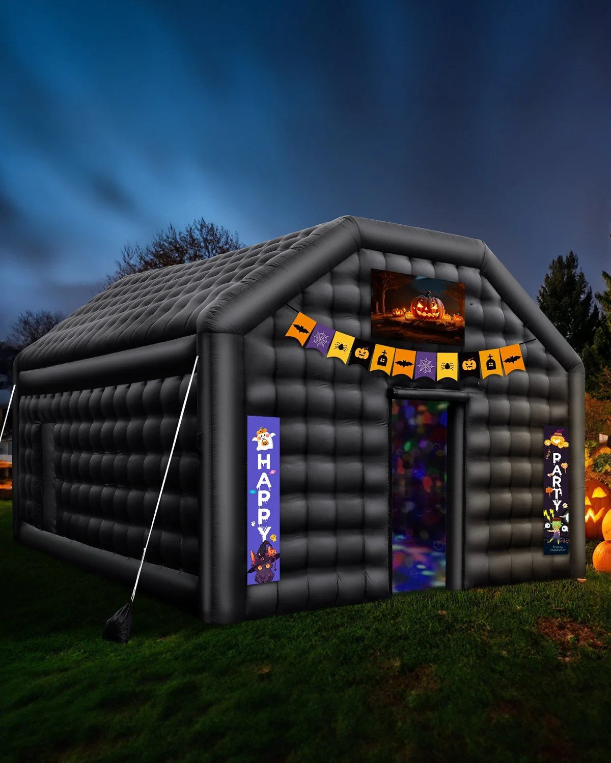 Inflatable Dance Party Tent - 19.7 x 16.4 FT Blow Up Nightclub with Built-in Lighting for Weddings & Events
