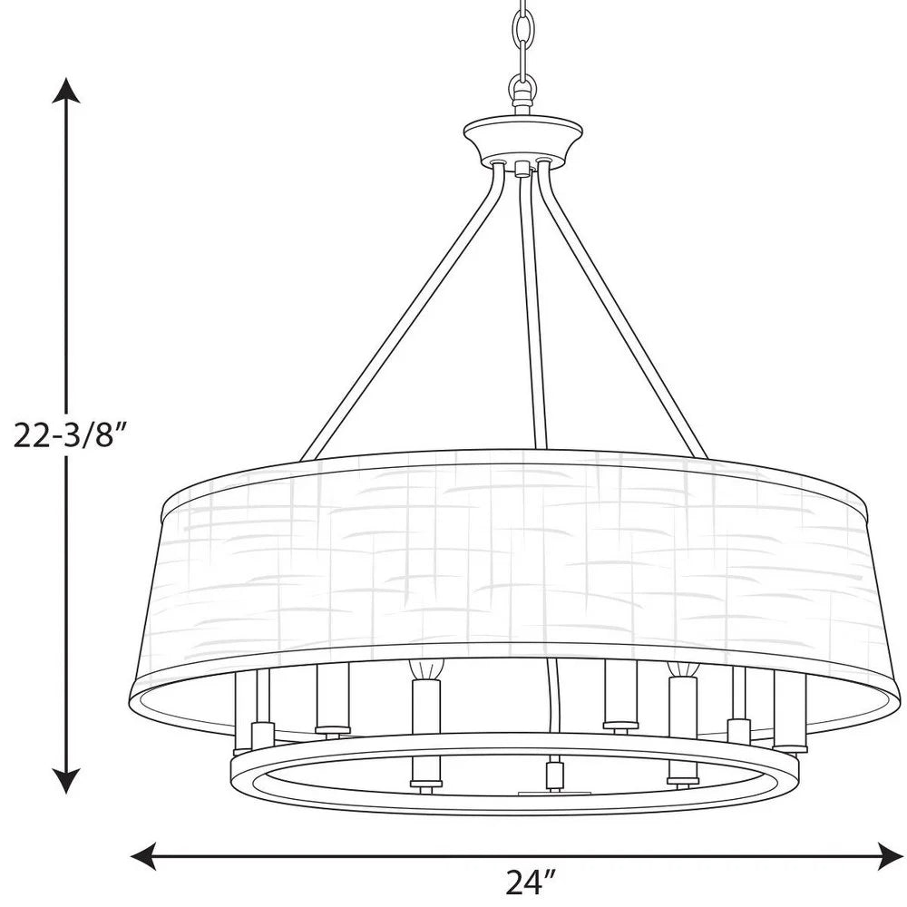 P4618-09-Progress Lighting-Cherish - Chandeliers Light - 6 Light in Coastal style - 24 Inches wide by 22.38 Inches high-Brushed Nickel Finish