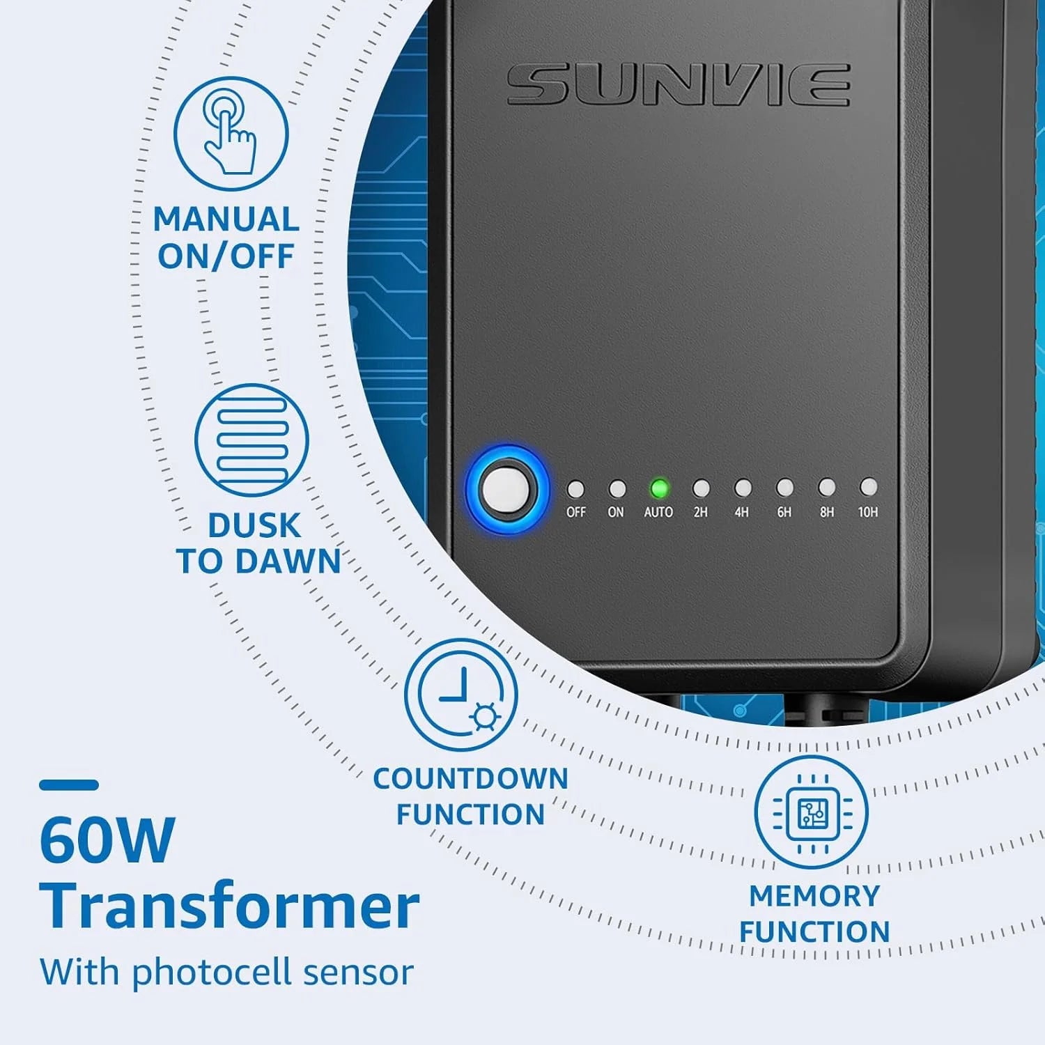 SUNVIE All-in-One Low Voltage Pathway Lighting Kit, 8 Pack LED Light with Transformer and Wire