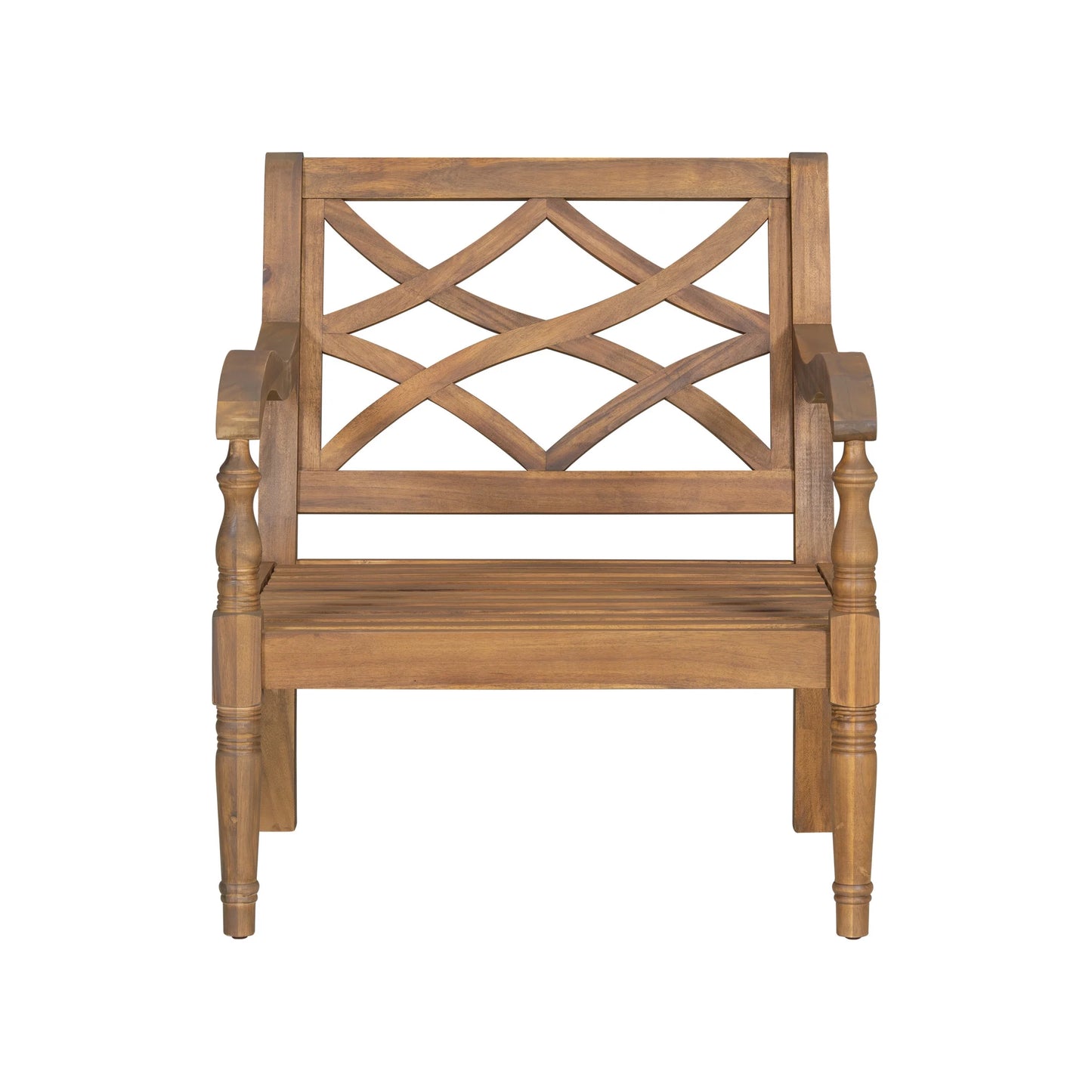 Christopher Knight Home Classic Carved Outdoor Lounge Chair with Cushions, Solid Wood Frame, Beige