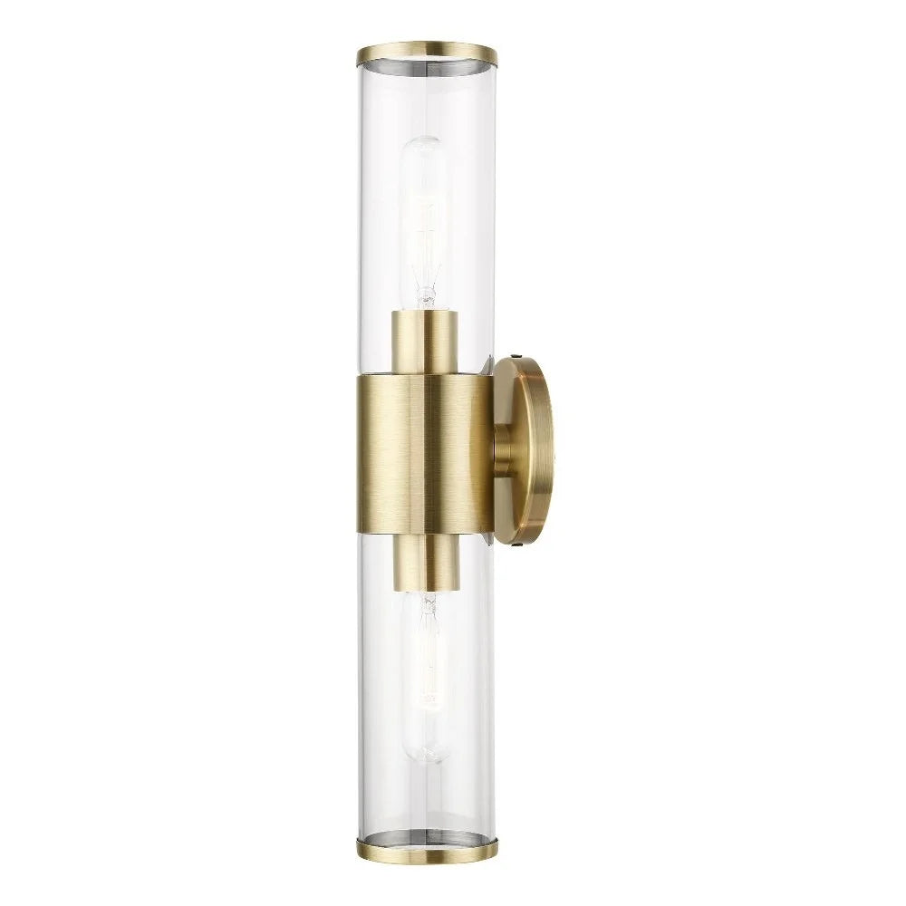 Livex Lighting Banca 2-Light Metal & Glass ADA Vanity Sconce in Polished Chrome