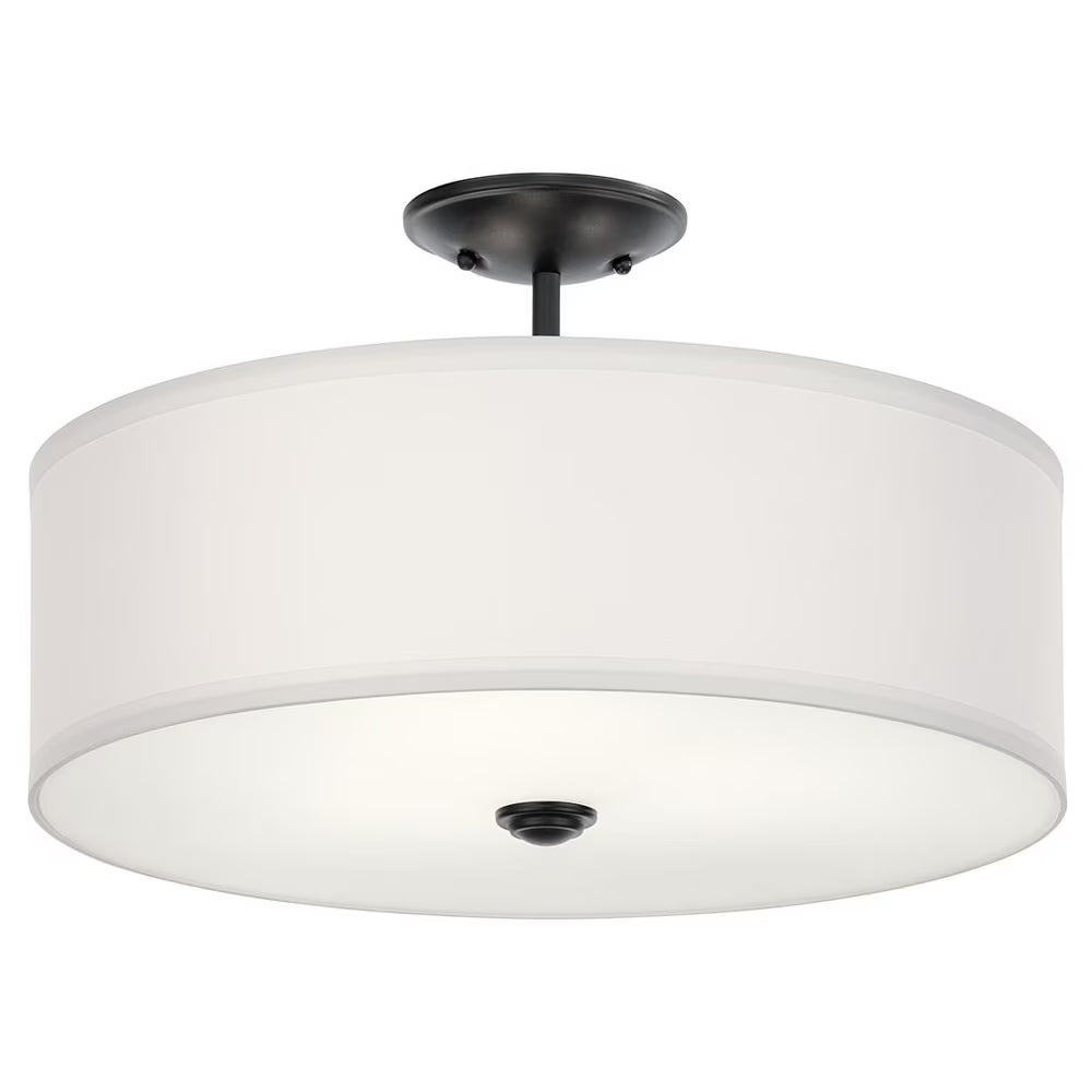43692NBR-Kichler Lighting-Shailene - 3 Light Semi-Flush Mount - 18 inches wide-Natural Brass Finish