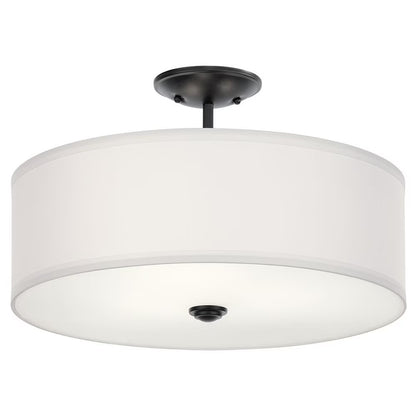 43692NBR-Kichler Lighting-Shailene - 3 Light Semi-Flush Mount - 18 inches wide-Natural Brass Finish