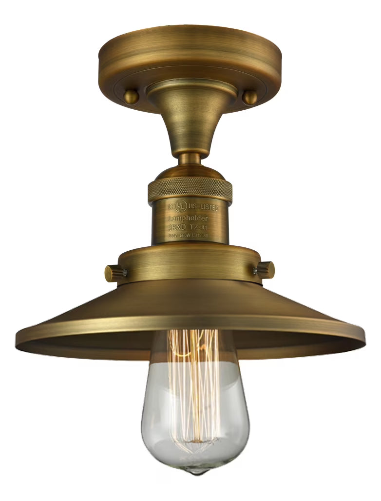 Innovations Lighting 517-1Ch Railroad Railroad 7" Wide Semi-Flush Ceiling Fixture - Bronze