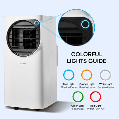 FOHERE 12000 BTU Portable Air Conditioner for Room Cooling and Heating, Covers up to 550 Sq. Ft, 4 IN 1 All Season AC Portable Air Conditioner with Remote Control and Window Kit, White
