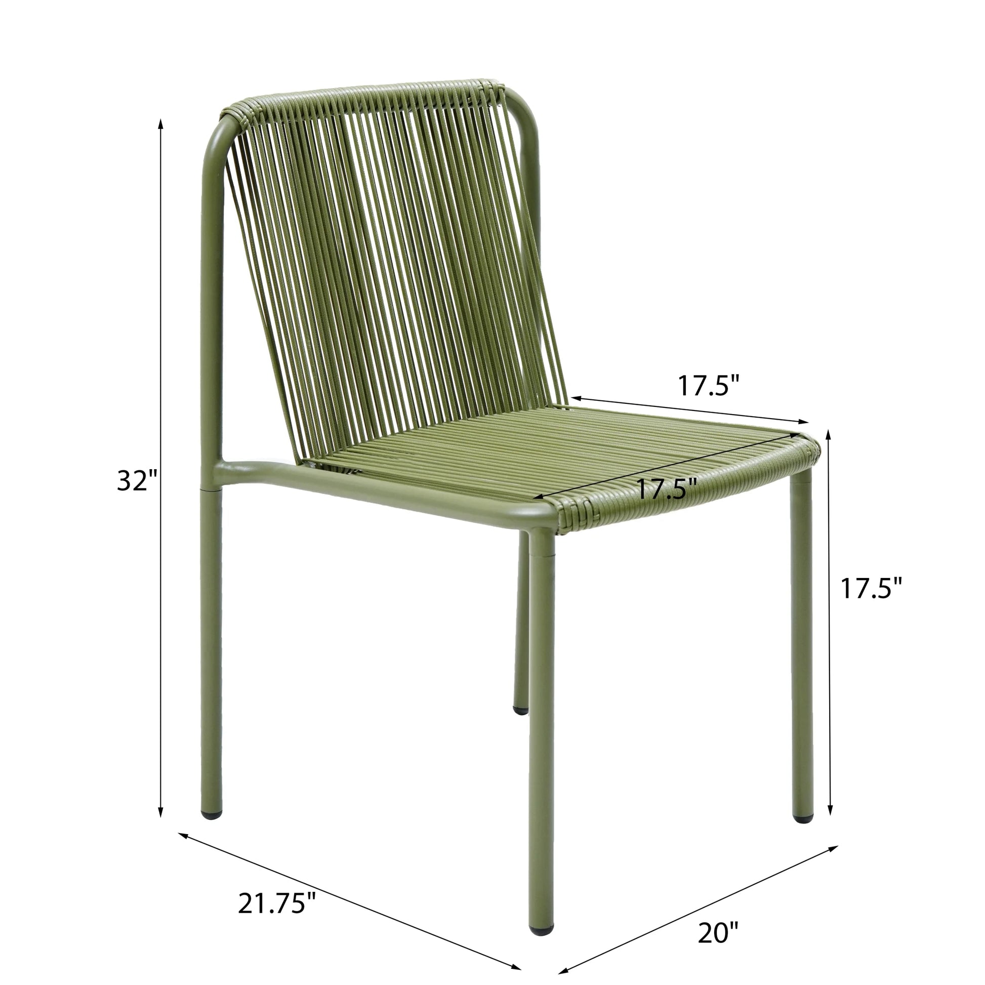 Christopher Knight Home Modern Rattan Patio Dining Chairs, Metal Frame, Green, Set of 2