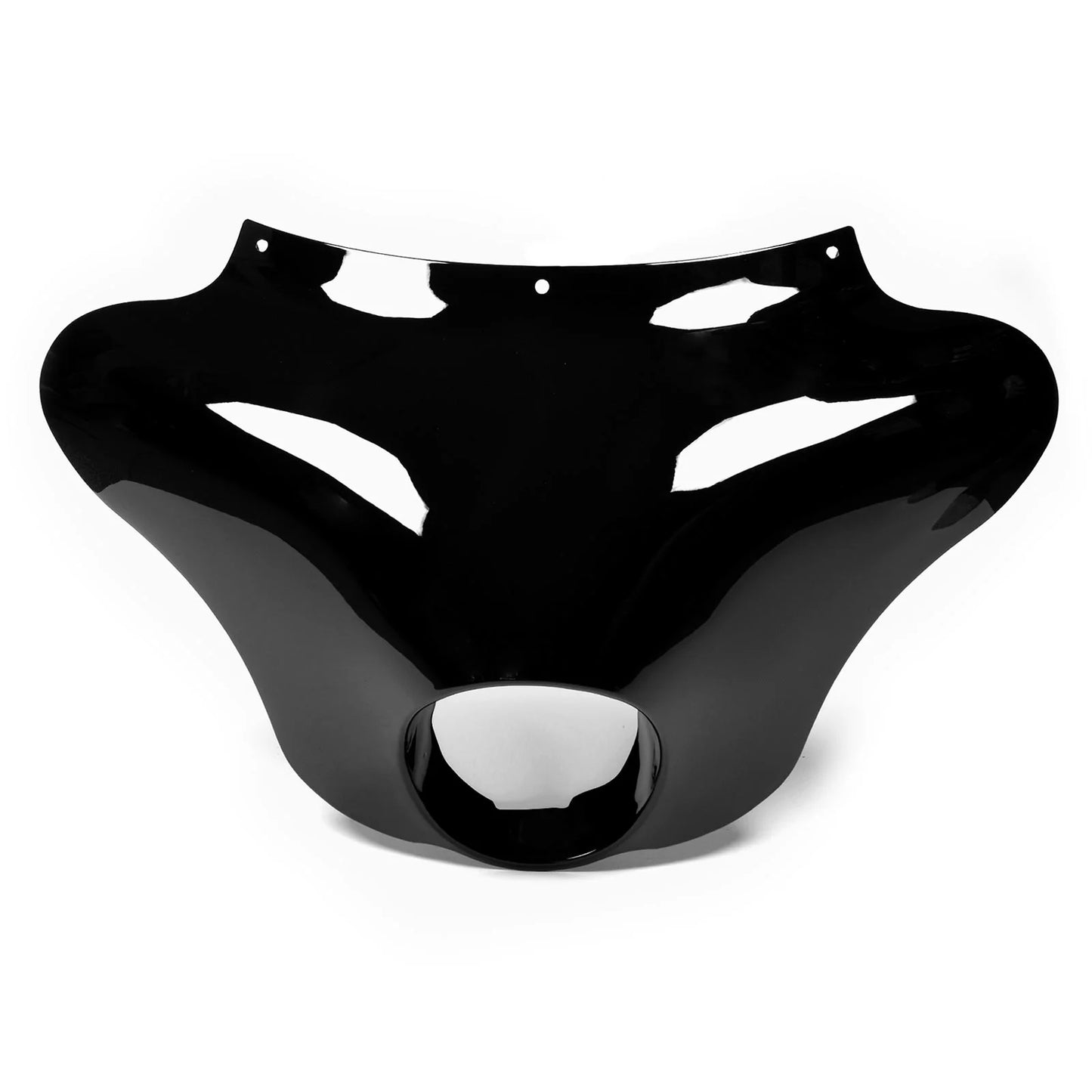 Krator 15" Tall Blackout Batwing Windshield Headlight Fairing Compatible with Harley Davidson FXDC Dyna Super Glide Custom 2006-2014 (Mounting Hardware Required)