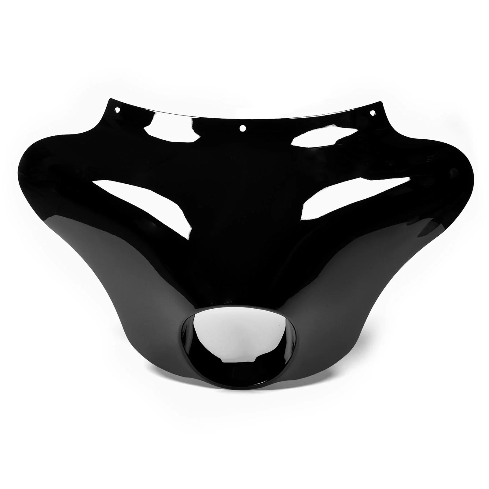 Krator 15" Tall Blackout Batwing Windshield Headlight Fairing Compatible with Harley Davidson FXDC Dyna Super Glide Custom 2006-2014 (Mounting Hardware Required)
