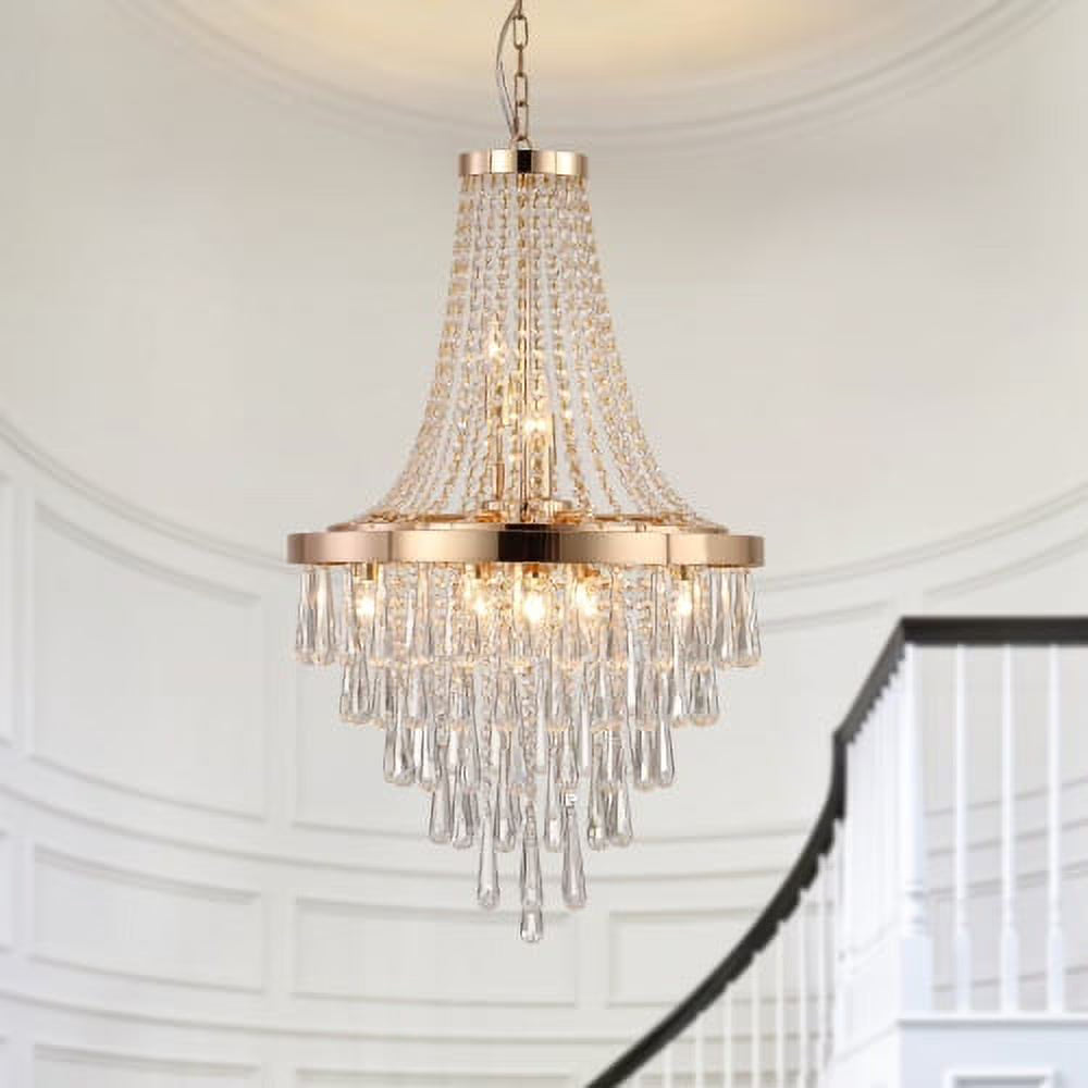ACE-LIGHTS,Gold Crystal Chandeliers(Bulbs Not Included),Large Contemporary Luxury Ceiling Lighting for Living Room,Dining Room,Bedroom,Hallway(Golden)