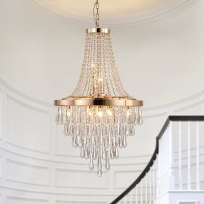 ACE-LIGHTS,Gold Crystal Chandeliers(Bulbs Not Included),Large Contemporary Luxury Ceiling Lighting for Living Room,Dining Room,Bedroom,Hallway(Golden)