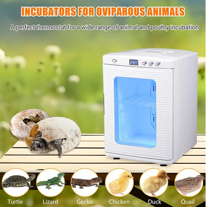 Garvee 25L Reptile Incubator for Hatching Eggs - Portable Scientific Laboratory Incubator, Temperature Controlled 10° C-60° C for Small Reptiles, Cooling and Heating Digital Incubator, 12V/110V Black