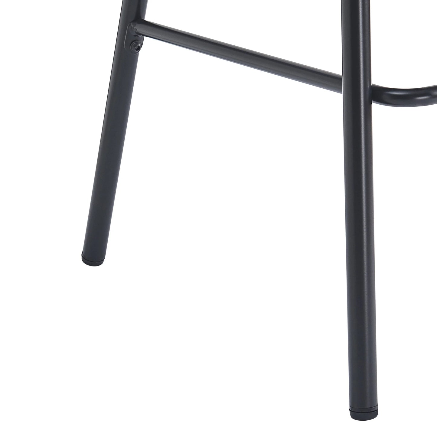 Christopher Knight Home 29.5" PU Upholstered Bar Stool with Woven Rattan Backrest & Iron Frame, Black, Set of 2