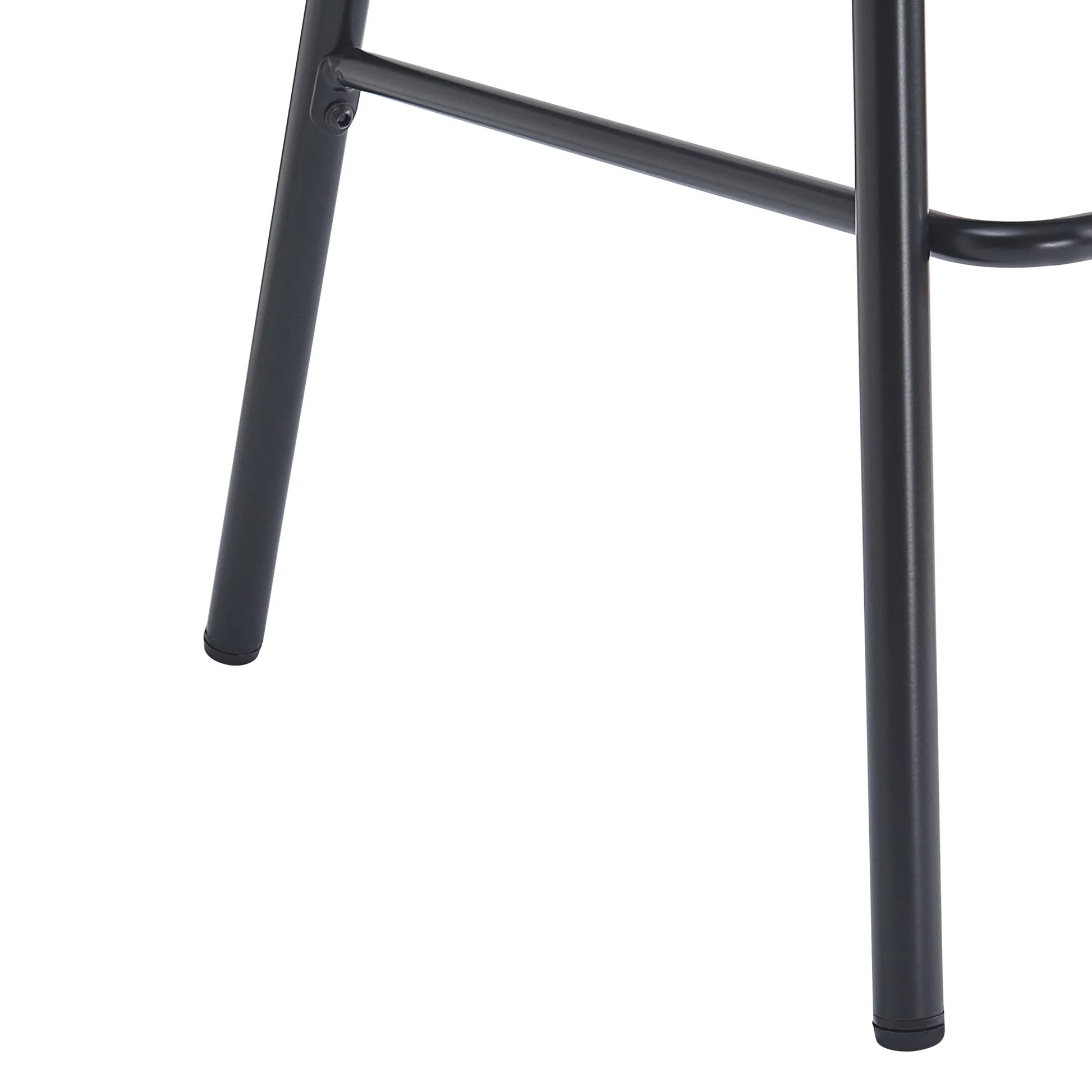 Christopher Knight Home 29.5" PU Upholstered Bar Stool with Woven Rattan Backrest & Iron Frame, Black, Set of 2
