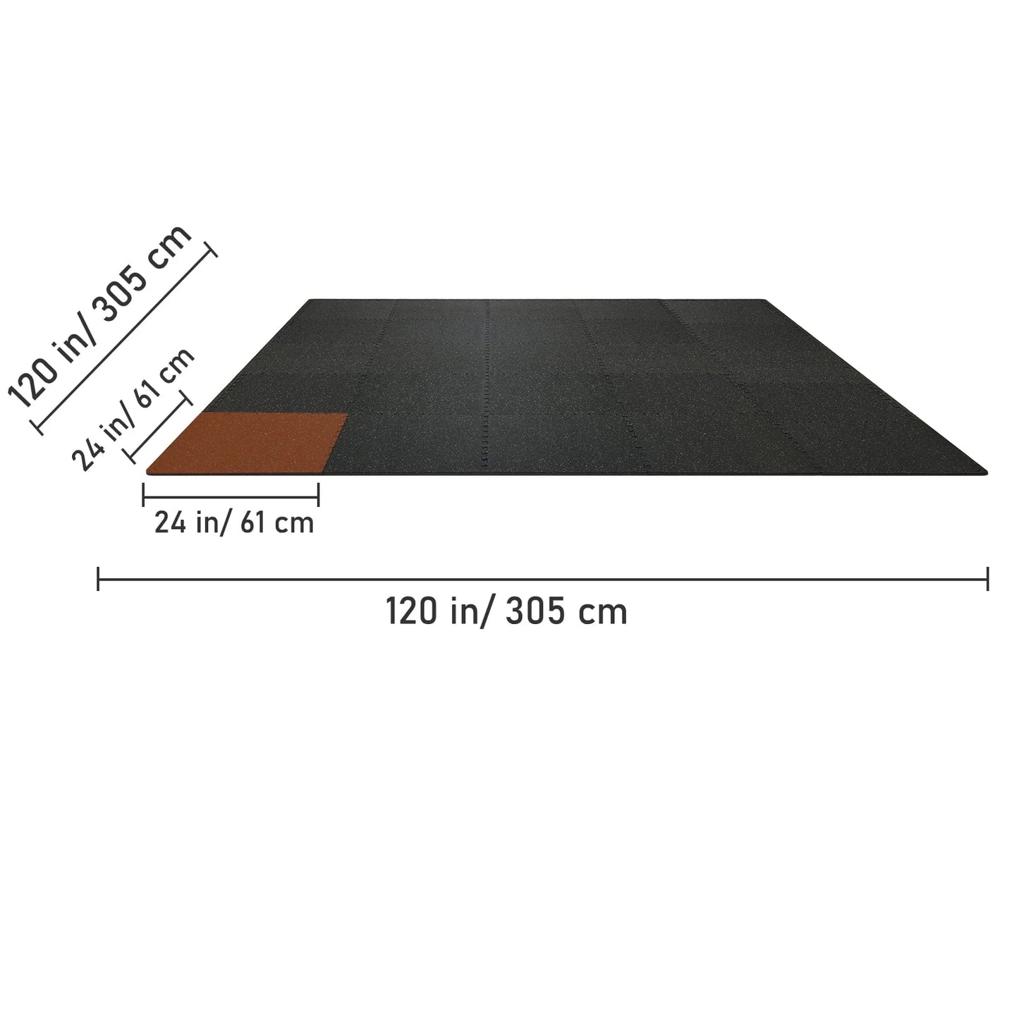 BENTISM Interlocking Floor Mats, 24" x 24", EVA, Waterproof, Gym Flooring, 25-Tile