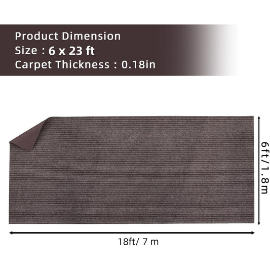 M optimized Marine Carpet, 6FT*23FT Boat Carpet Rugs,for Outdoor Patio Deck, Camping, TPR Non-Slide, Water-Proof, Stripe Brown