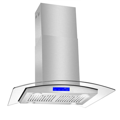 Cosmo 30 in. Ducted Island Range Hood in Stainless Steel with LED Lighting and Permanent Filters