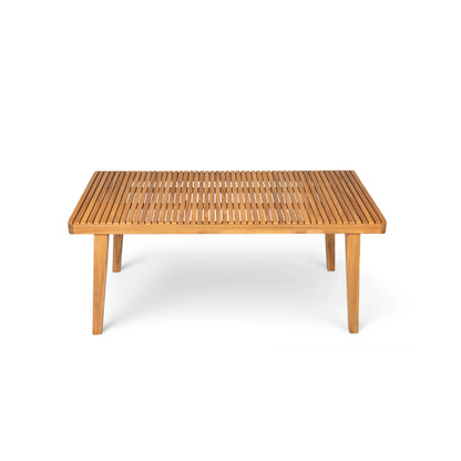 Christopher Knight Home 69" Outdoor Dining Table, Wood Rectangular Patio Table with Slatted Top, Natural