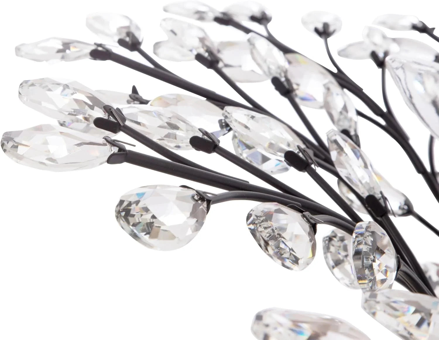 Maxax 4 Lights Semi Flush Mount Crystal Chandelier, Modern K9 Ceiling Light Fixtures, Adjustable Hanging Pendant Lighting, E12 Ceiling Light for Entry Way, Dinning Room, Living Room, Bedroom, Black