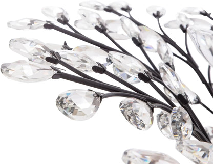 Maxax 4 Lights Semi Flush Mount Crystal Chandelier, Modern K9 Ceiling Light Fixtures, Adjustable Hanging Pendant Lighting, E12 Ceiling Light for Entry Way, Dinning Room, Living Room, Bedroom, Black