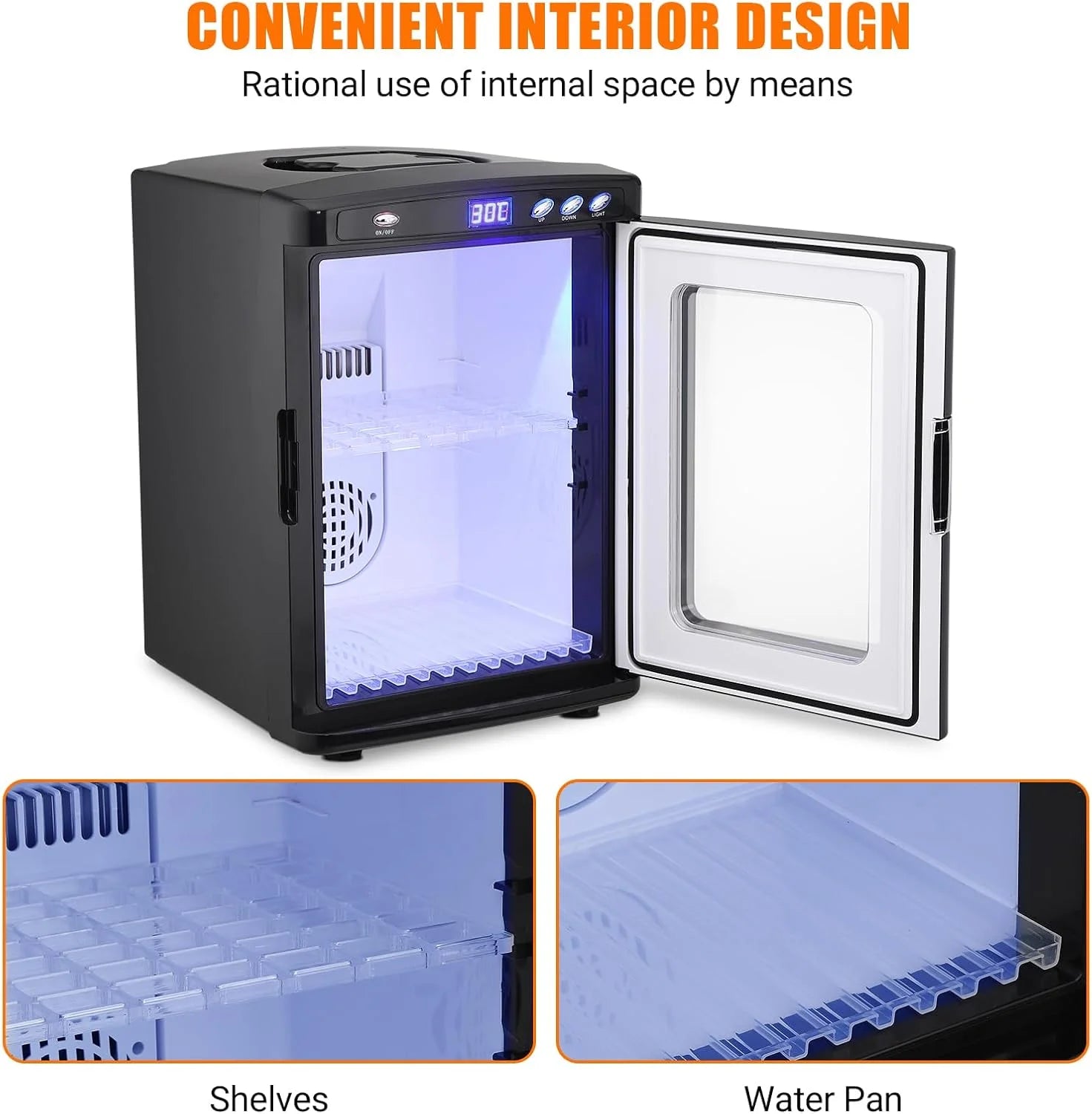 Garvee 25L Reptile Incubator for Hatching Eggs - Portable Scientific Laboratory Incubator, Temperature Controlled 10° C-60° C for Small Reptiles, Cooling and Heating Digital Incubator, 12V/110V Black