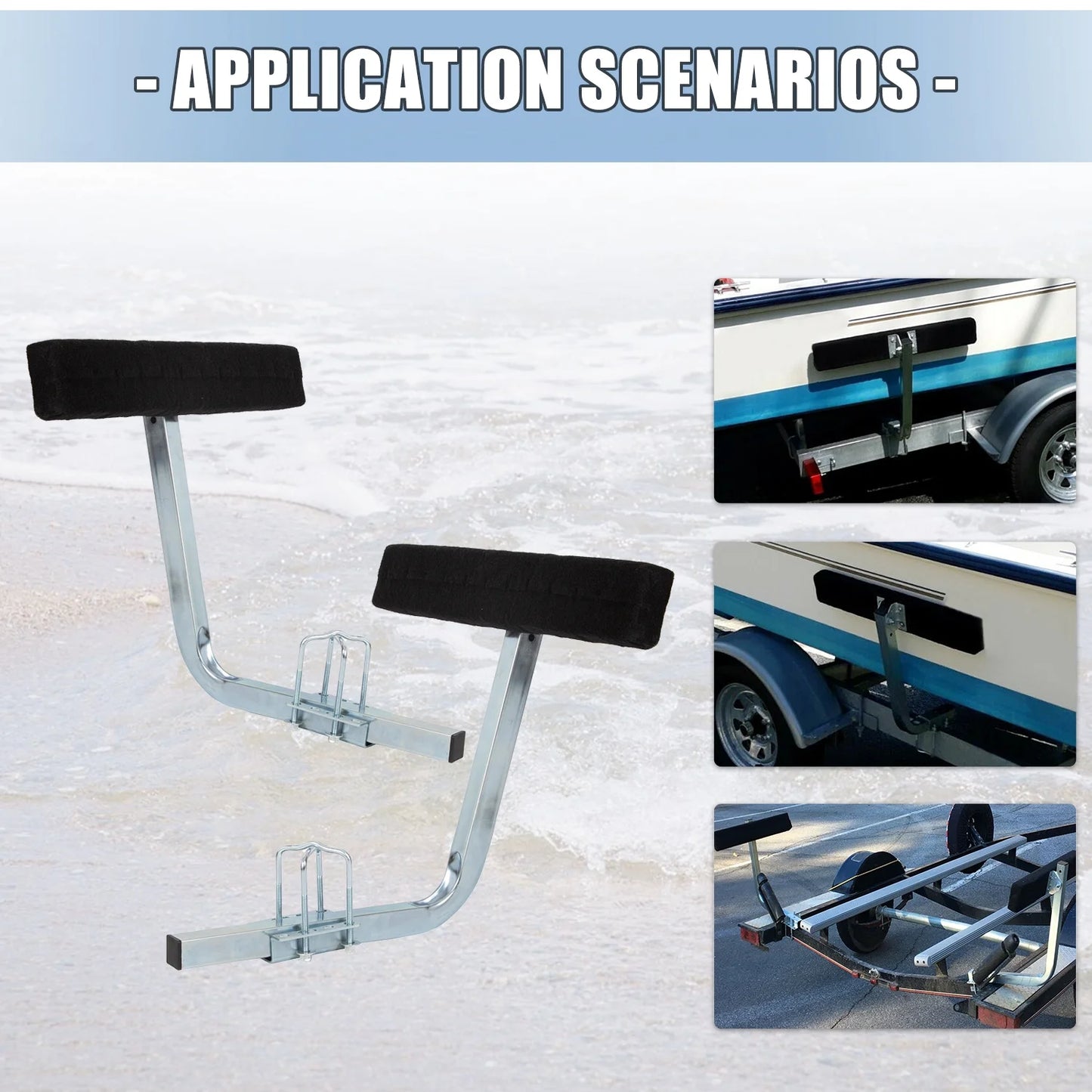 Kojem Boat Trailer 24" Side Guide Bunk Board Guide-On Carpeted Kit w/Hardware 75 Degree for Ski Boat Sailboat