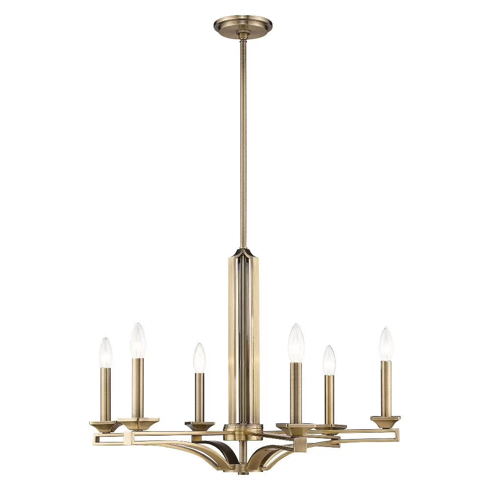 Livex Lighting Trumbull 6 Light Chandelier in Antique Brass