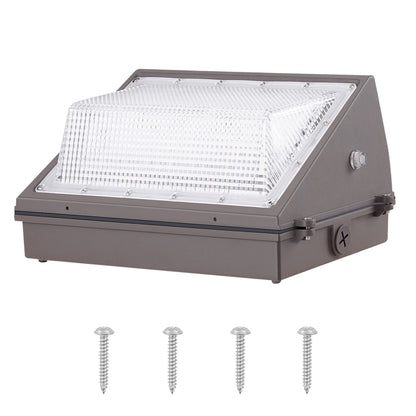 VEVOR 2PCs LED Wall Pack Lights, 100W 10800LM, 5000K Commercial Outdoor Lights Security Lighting Fixture, with Intelligent Light Sensing 180 LED beads Energy Saving for Garages Yards