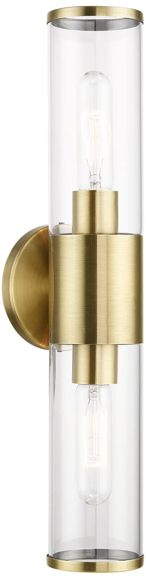 Livex Lighting Banca 2-Light Metal & Glass ADA Vanity Sconce in Polished Chrome