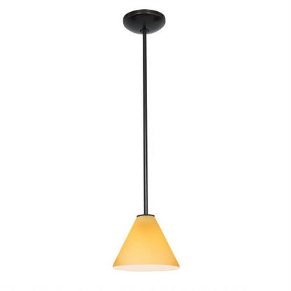 Access Lighting 28004-3R-BS-RED 7 in. Martini LED Brushed Steel Pendant Ceiling Light in Red