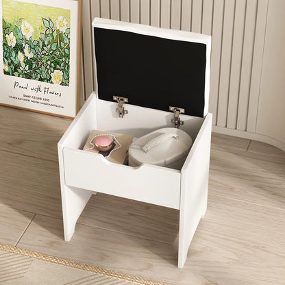 VEANERWOOD Large Makeup Vanity Set with Light Modern Makeup Vanity Table with Storage and Adjustable Lighting Colors for Bedroom 45.2in, White