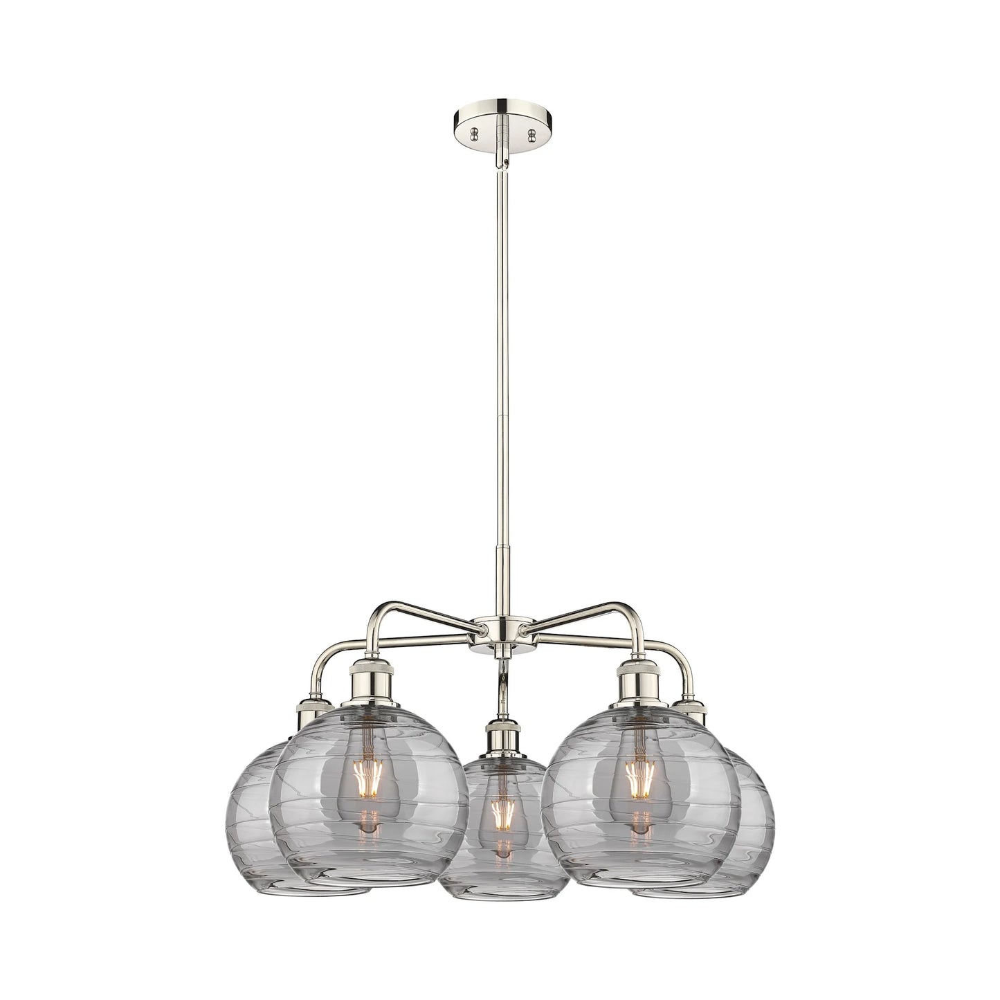 516-5CR-AC-G1213-8SM-Innovations Lighting-Athens Deco Swirl - 5 Light Stem Hung Chandelier In Industrial Style-15.38 Inches Tall and 26 Inches