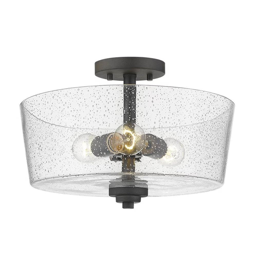 Acclaim Lighting IN61104BK Rowe 3-Light Matte Black Semi-Flush Mount