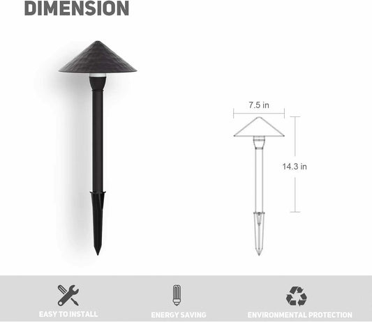 Malibu 1 Watt LED Low Voltage Landscape Lighting Metal Garden Light for Yard Lawn Pathway GardenNon-Corrosive Outdoor 8PACK 8406-9111-08
