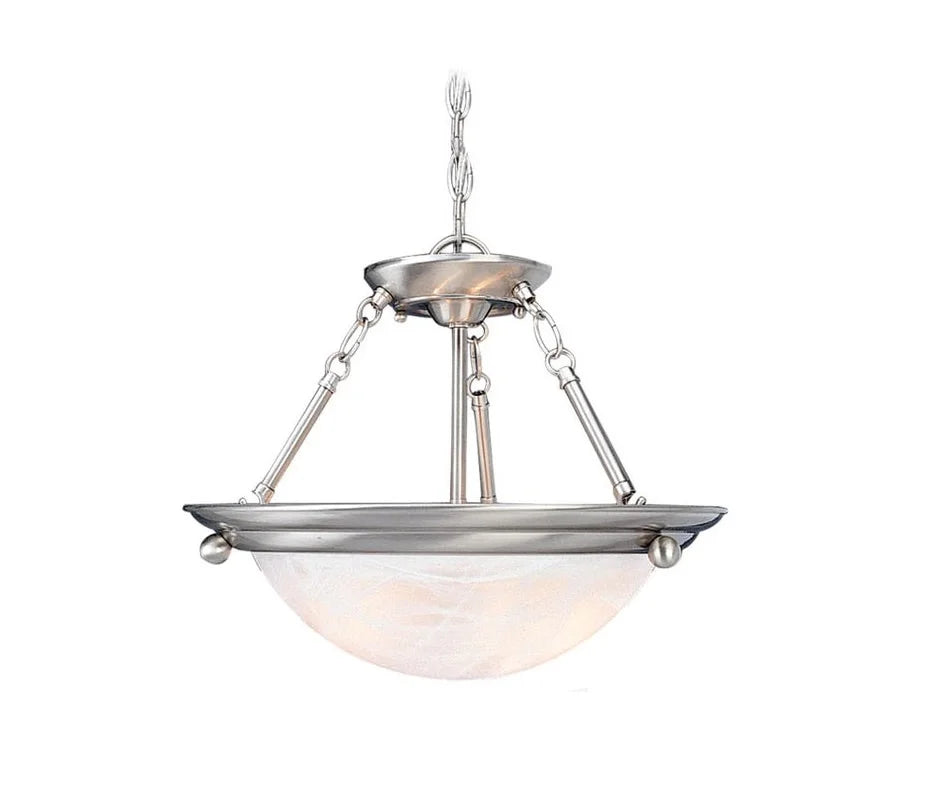 Volume Lighting Lunar 2-Light Brushed Nickel Interior Pendant