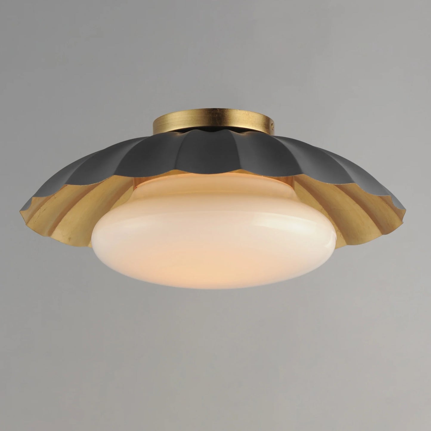 18059MWGL-Maxim Lighting-Primrose - 1 Light Flush Mount-6.75 Inches Tall and 16 Inches Wide-Matte White/Gold Leaf Finish