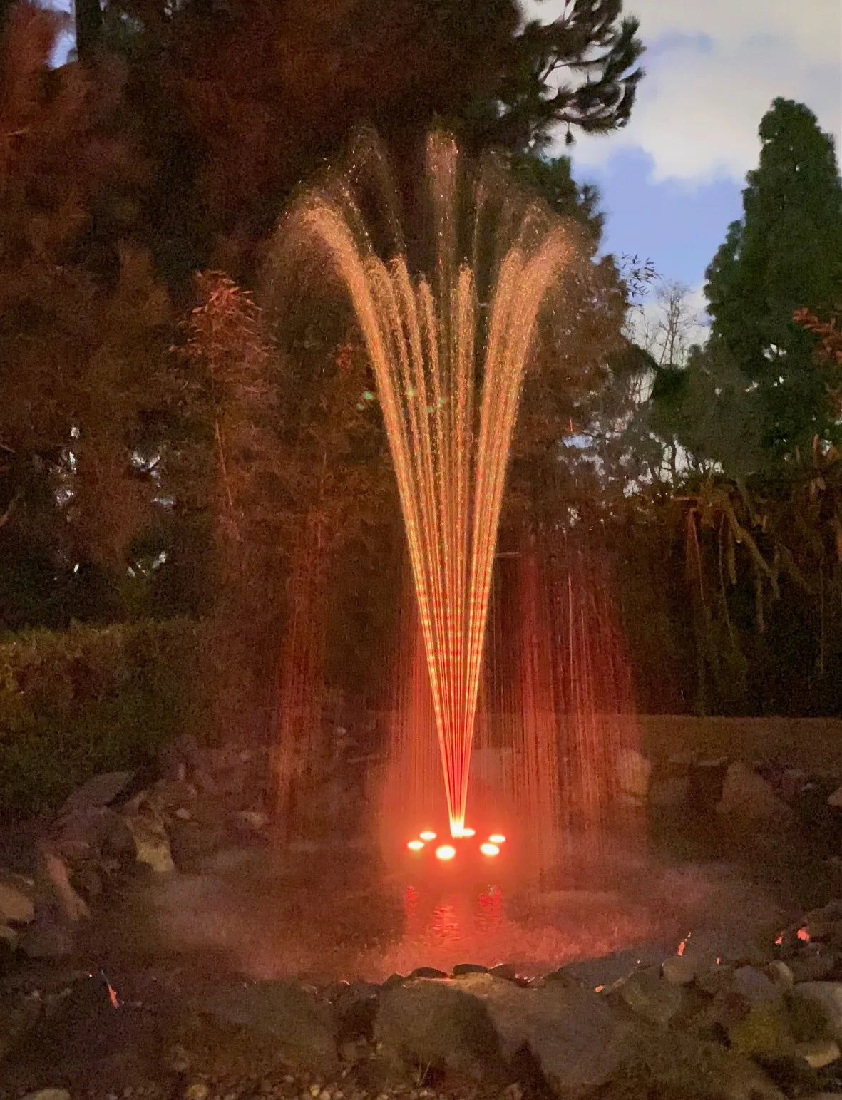 OceanMist PJ2000-6C Floating Pond Fountain, RGB LED Lighting, Includes Pump & Nozzles