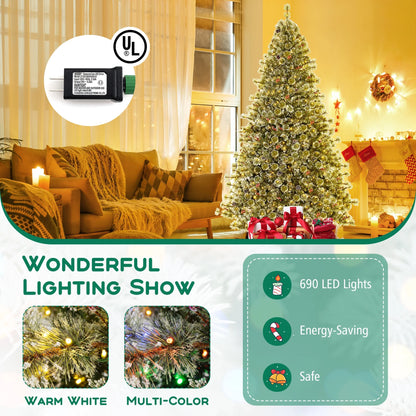 Costway 9 FT Artificial Christmas Tree with 360? Quick Power Connector 1714 Pine Needles