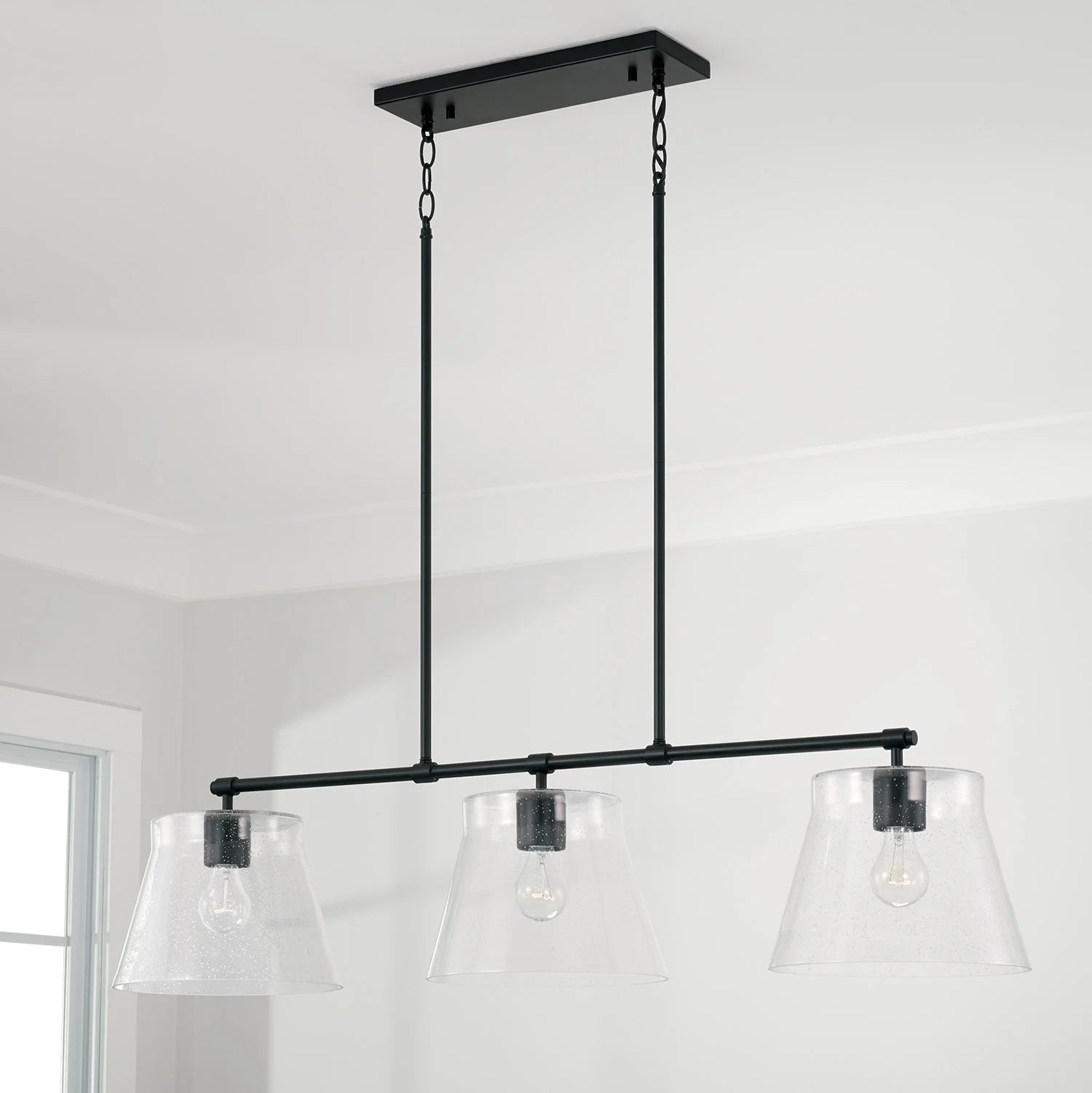 Capital Lighting 846931 Baker 3 Light 45" Wide Linear Chandelier - Black
