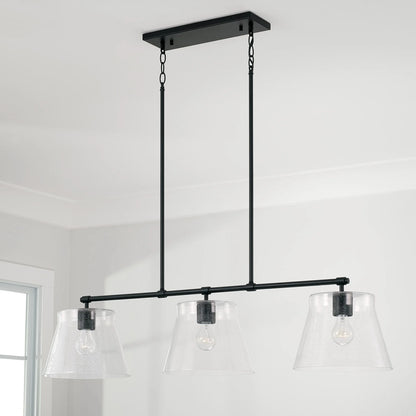 Capital Lighting 846931 Baker 3 Light 45" Wide Linear Chandelier - Black