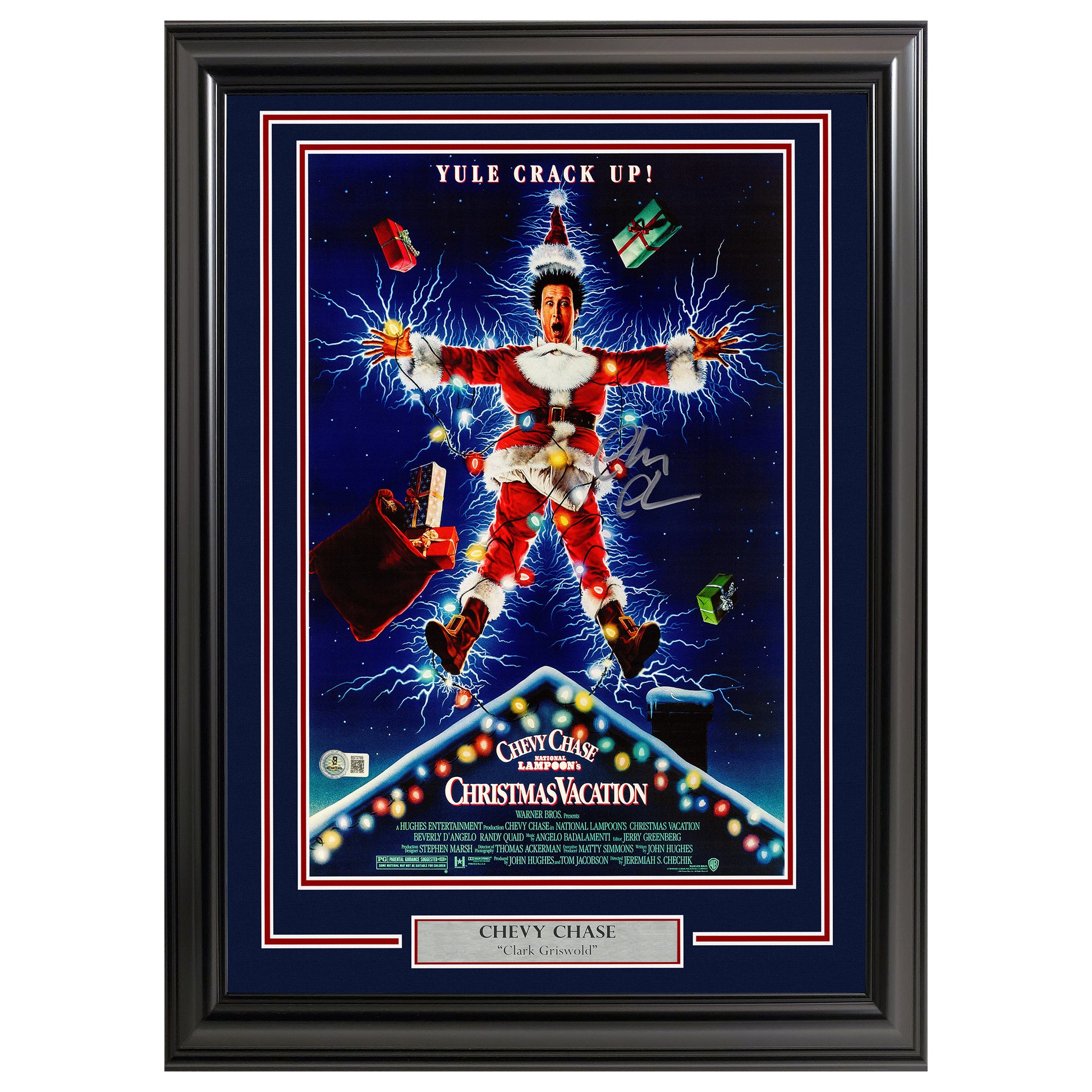 Chevy Chase Autographed Framed Christmas Vacation Movie Poster - Beckett Authenticated